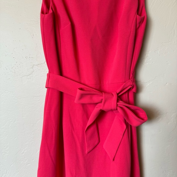 Calvin Klein Pink Belted Scoop Neck Midi Dress - Picture 8 of 13